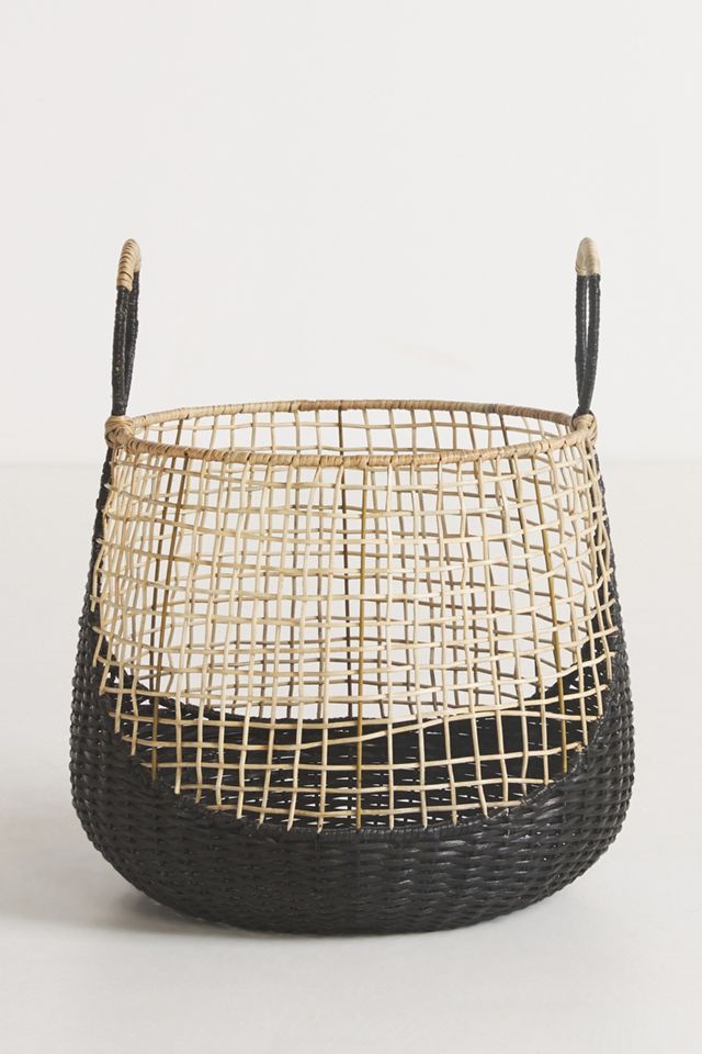 Two-Tone Rattan Basket #1