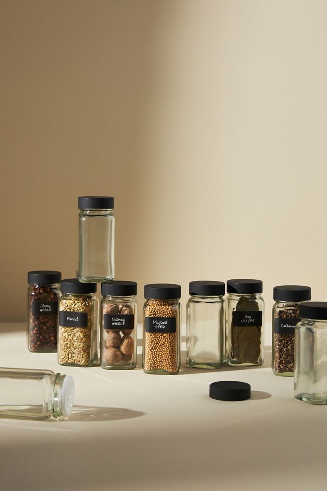 NeatMethod Glass Spice Jars with Brass Lids, Set of 10 + Reviews