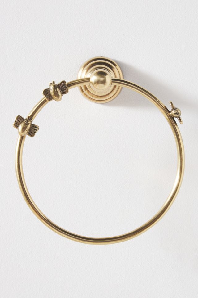 Brass Bumblebee Towel Ring