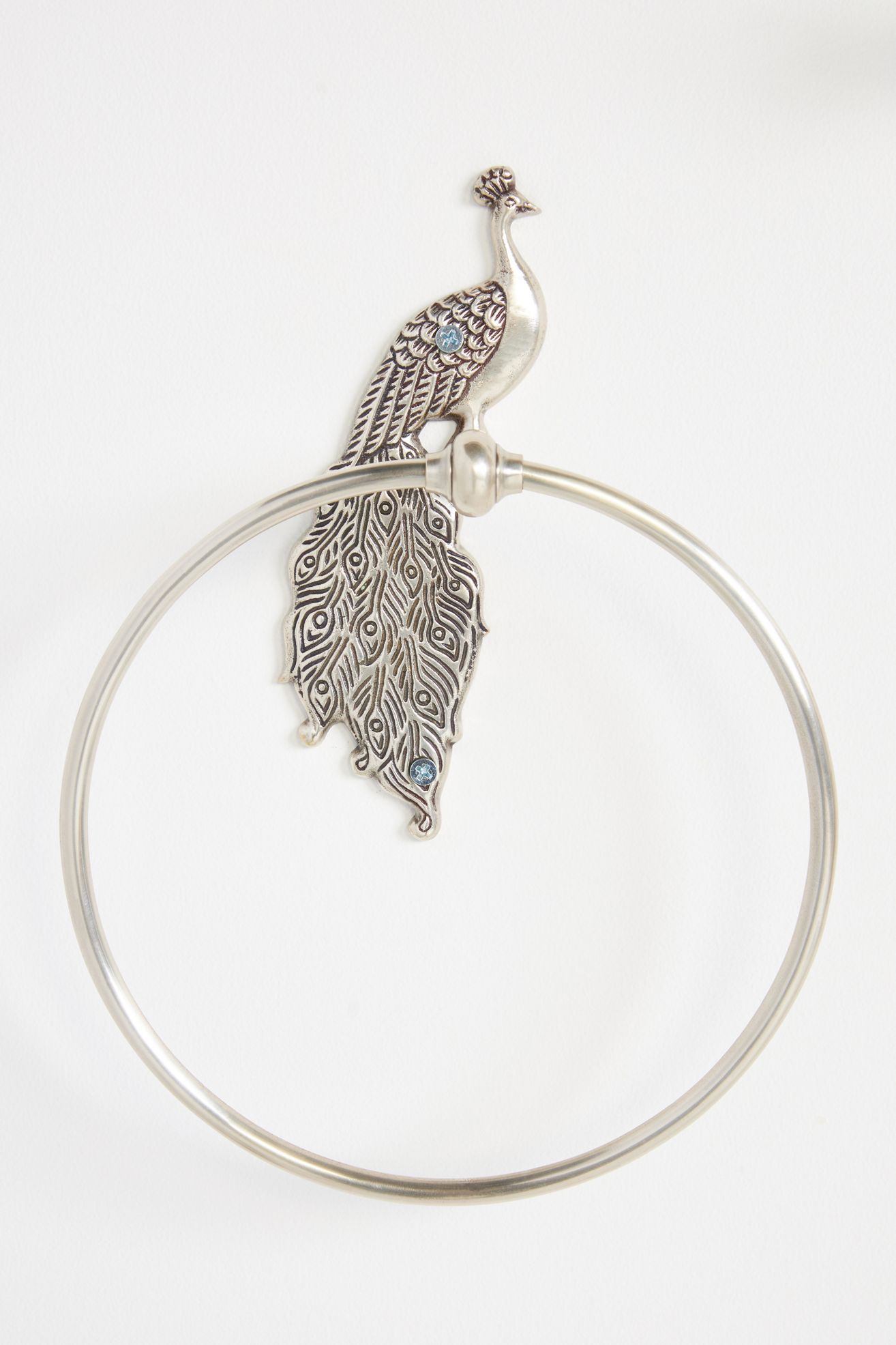Ida Peacock Towel Ring - Silver, One Size