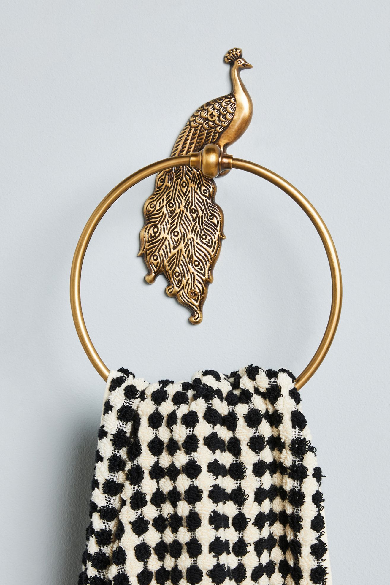 Ida Peacock Towel Ring - Antiqued Brass, One Size