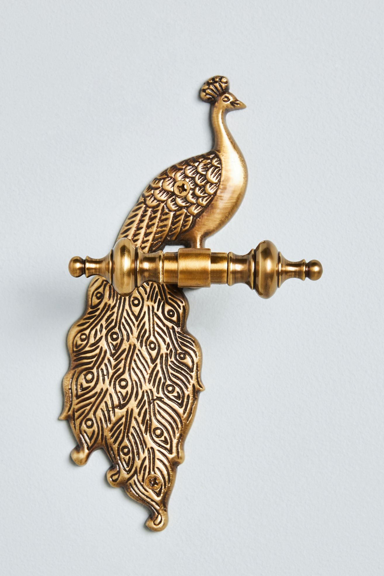 Ida Peacock Towel Hook - Antiqued Brass, One Size