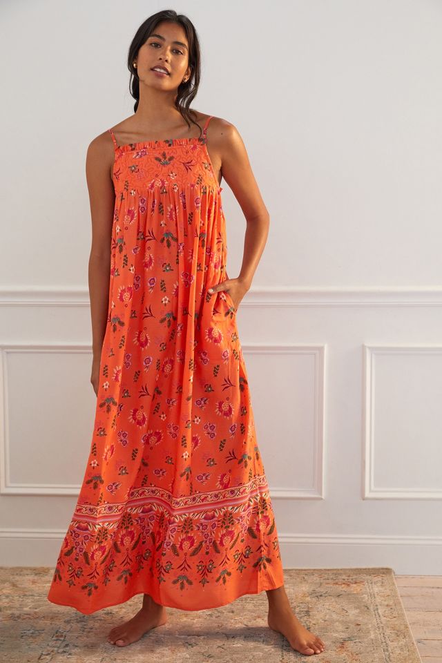 Anthropologie floral hot sale maxi dress