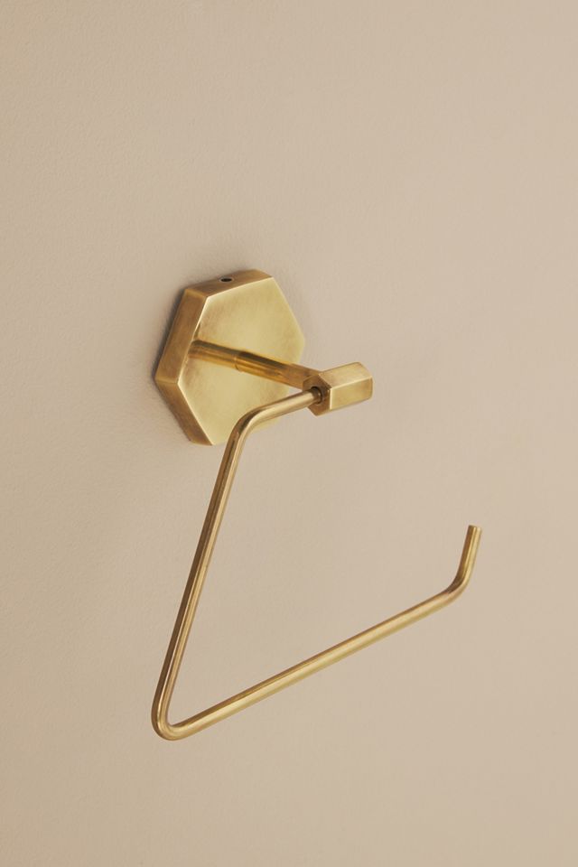 Hex Brass Wall Mounted Toilet Paper Holder + Reviews