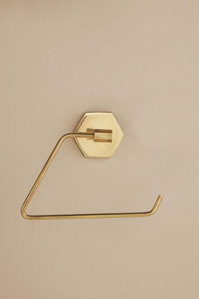 Hex Brass Wall Mounted Toilet Paper Holder + Reviews