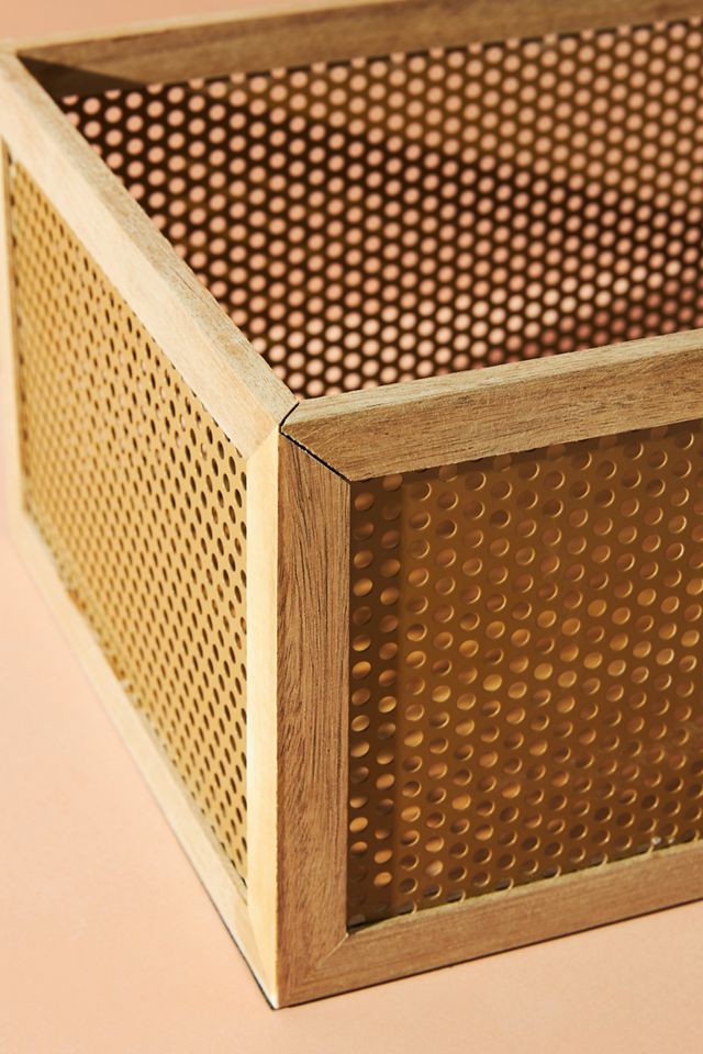 Neat Method Perforated Acacia Basket #2