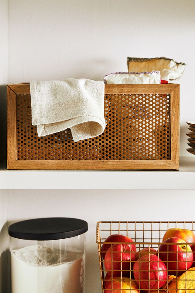 Neat Method Perforated Acacia Basket