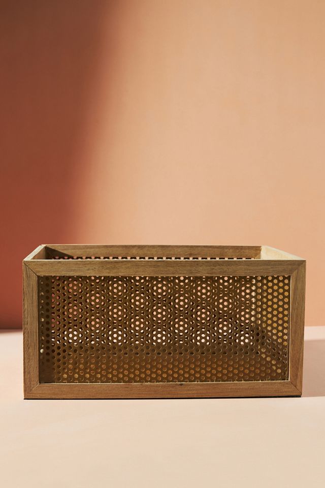 Neat Method Perforated Acacia Basket #1