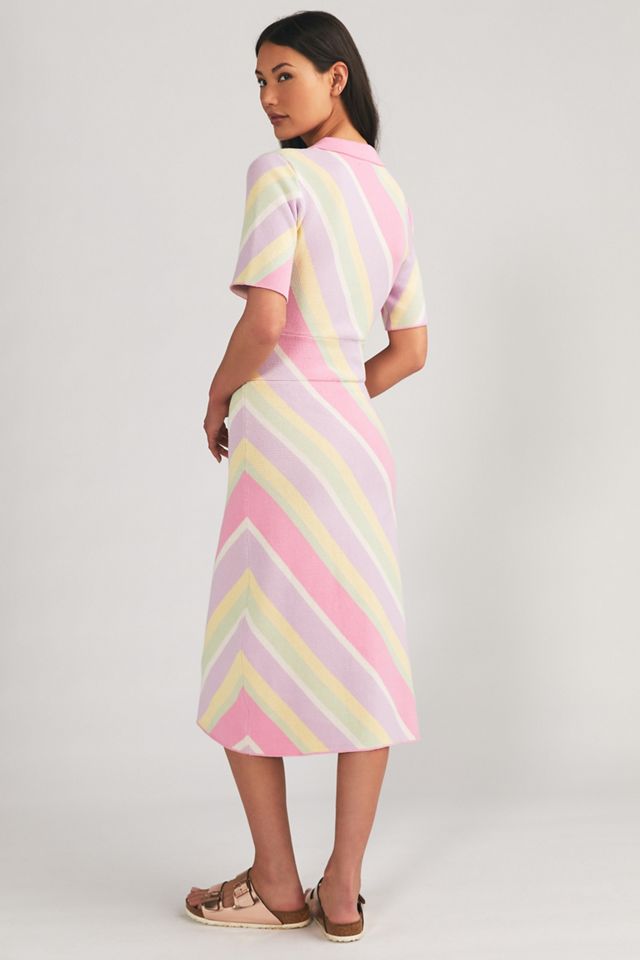 Pastel Striped Polo Midi Dress | Anthropologie