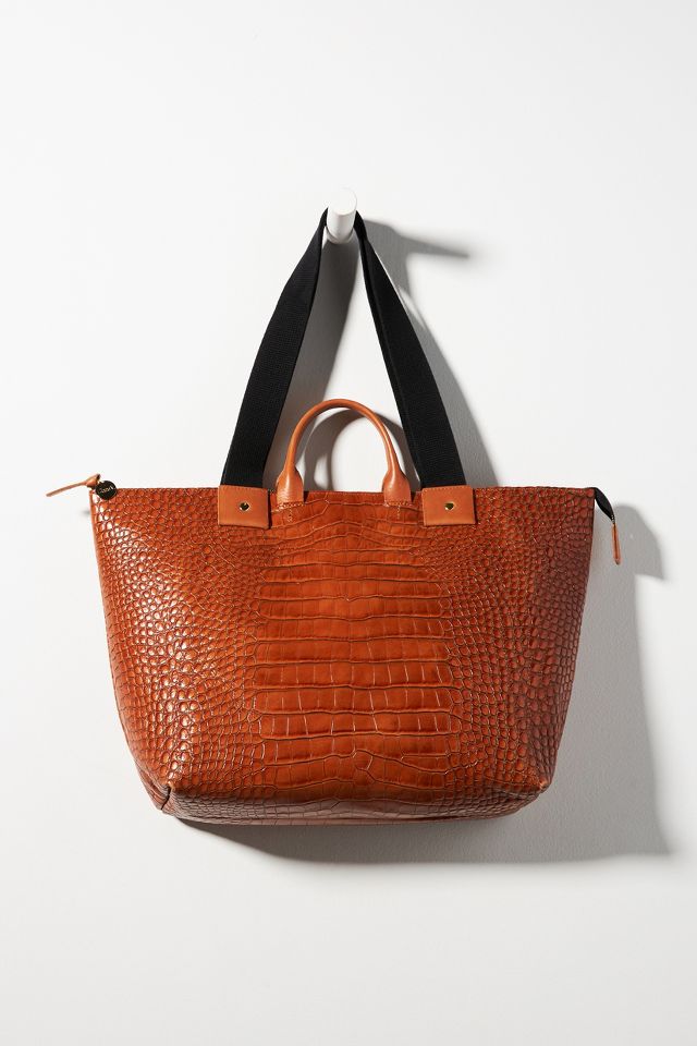 Clare V. Le Zip Sac Leather Tote Bag