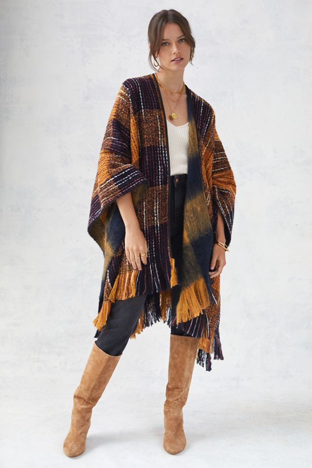 Brushed Plaid Reversible Cardigan #1