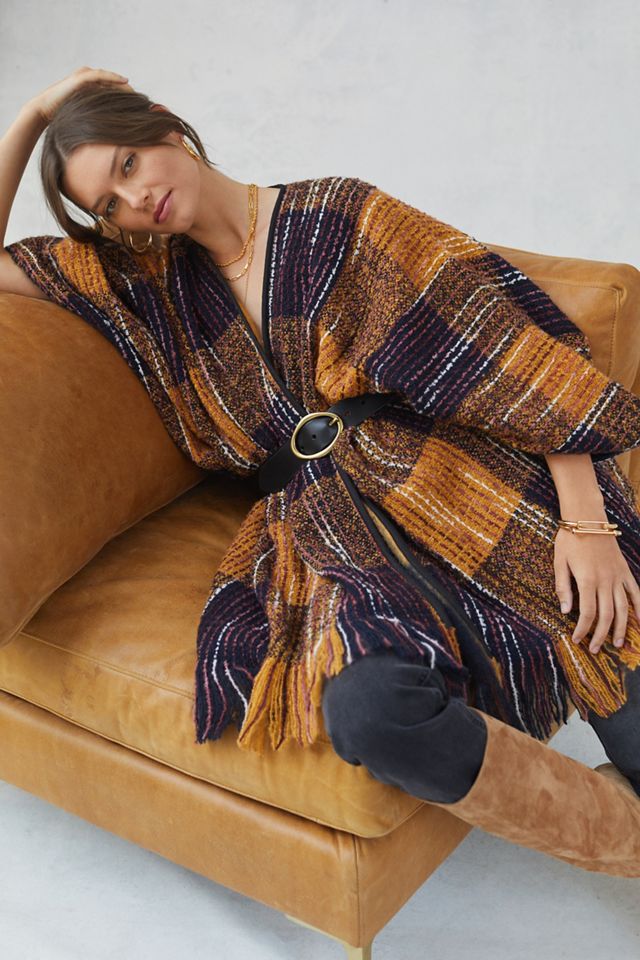 Brushed Plaid Reversible Cardigan