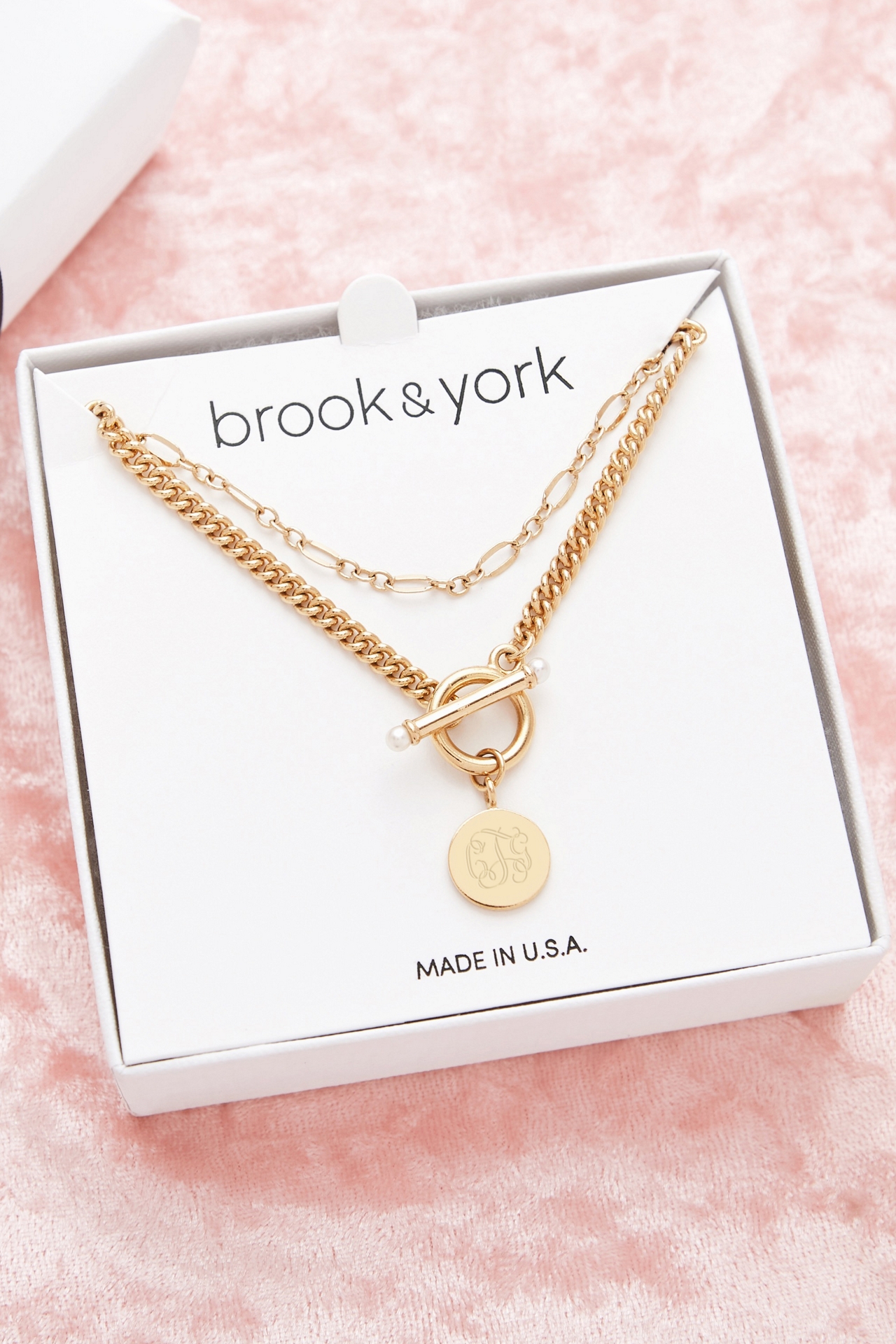 Brook & York Custom Monogram Necklace Set
