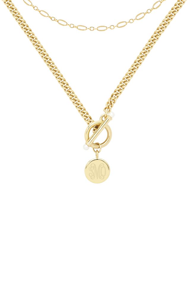 Anthropologie Women's Monogram Chain Necklace