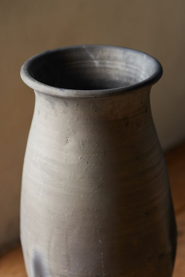 Fired Black Terracotta Planter, Tall #1