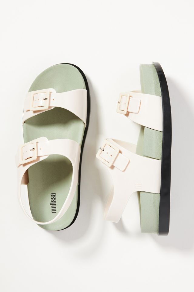 Double buckle best sale jelly sandals