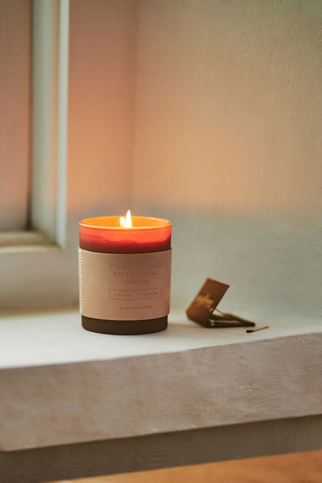 Oxford Leather Band Glass Candle #1