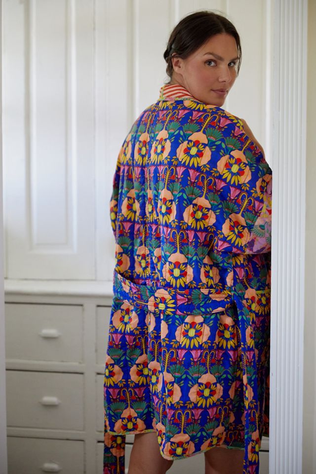Mary O'Malley Abstract Reversible Quilted Robe #5
