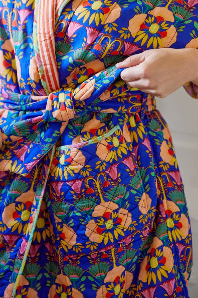 Mary O'Malley Abstract Reversible Quilted Robe #6