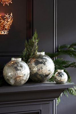 Etched Mercury Glass Vase