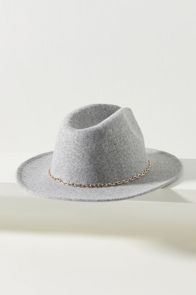 Steve Madden Felted Wool Metal Chain Trimmed Fedora - ShopStyle Hats