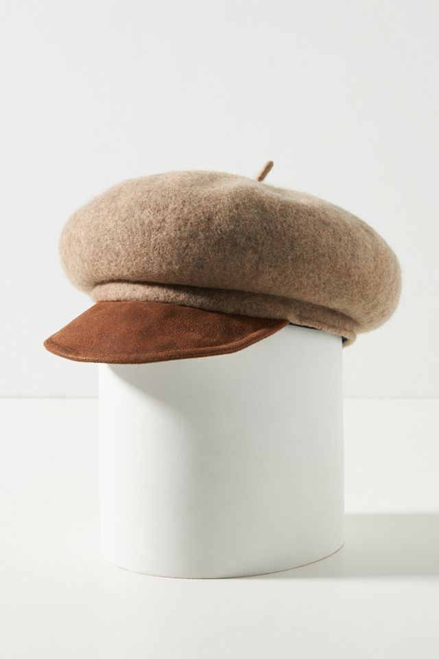 Trimmed Wool Newsboy Hat #2