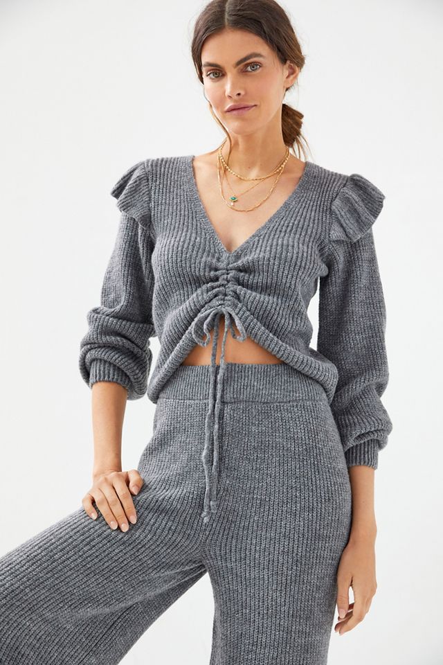 Daily Practice by Anthropologie Ruffled Knit Lounge Set #1