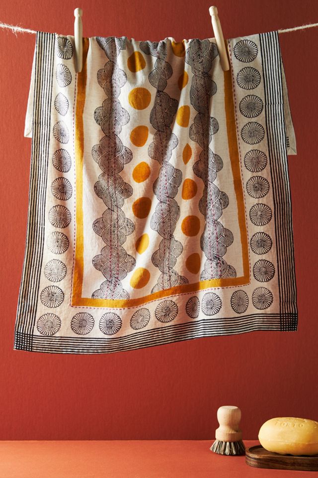 Jen Hewett Blockprinted Serenity Dish Towel