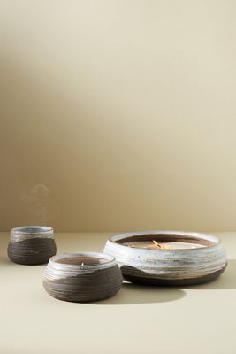 Amber Lewis for Anthropologie Ribbed Ceramic Candle