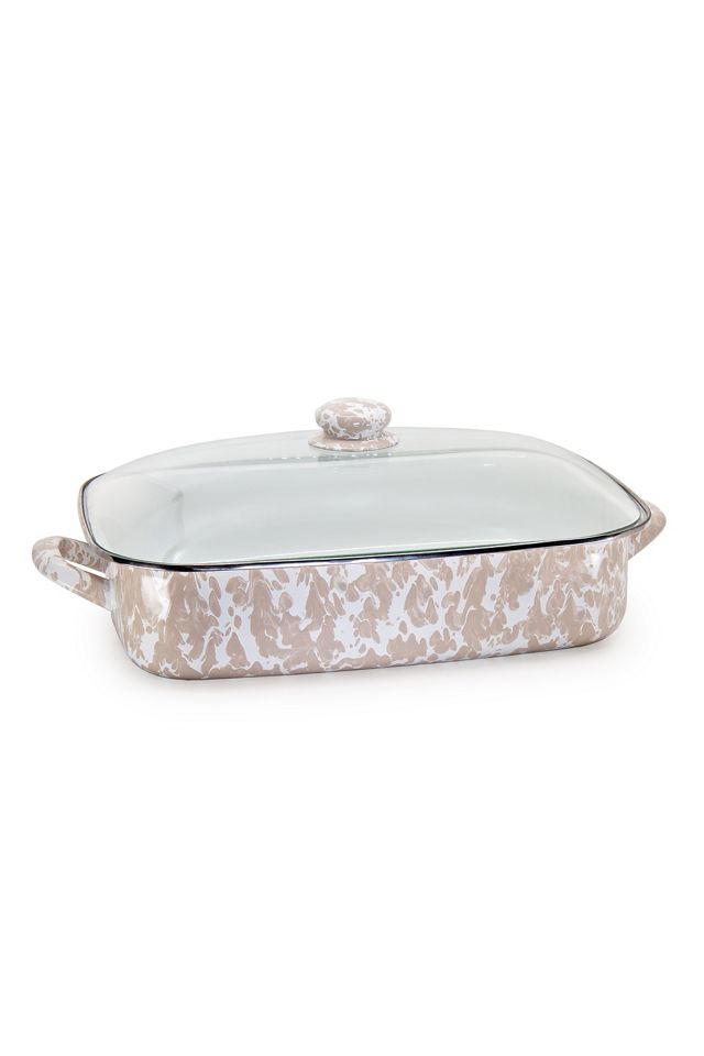 Golden Rabbit Enamelware - 10.5qt Roasting Pan (Grey