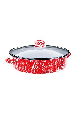 Golden Rabbit 5 qt Enamelware Saute Pan (Cobalt Swirl)