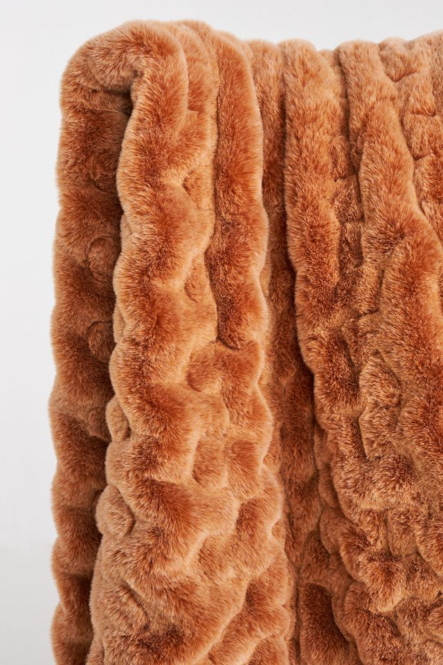 新規値下げ Anthropologie限定☆Puffer Faux Fur Throw Blanket