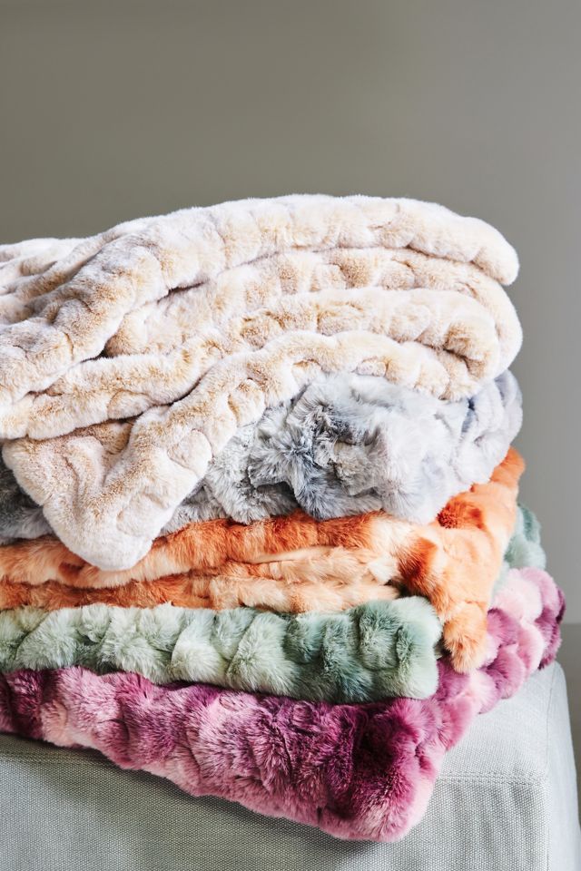 Luxe Faux Fur Throw Blanket Anthropologie FR