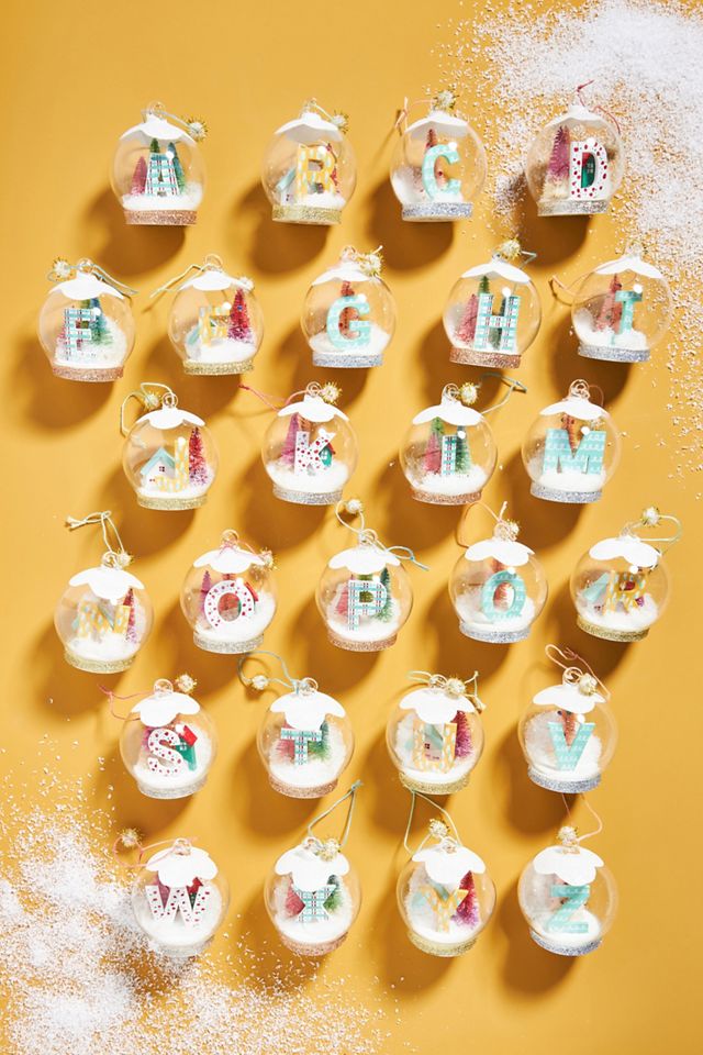 Monogram Snow Globe Ornament #1