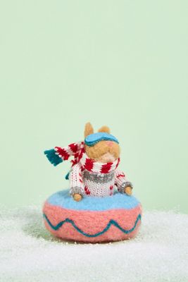 Snow Tubing Bulldog Ornament