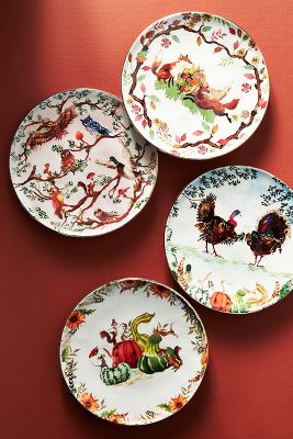 NEW Anthropologie Inslee Fariss 12 Days of Christmas Plate 11 Pipers Piping ONE
