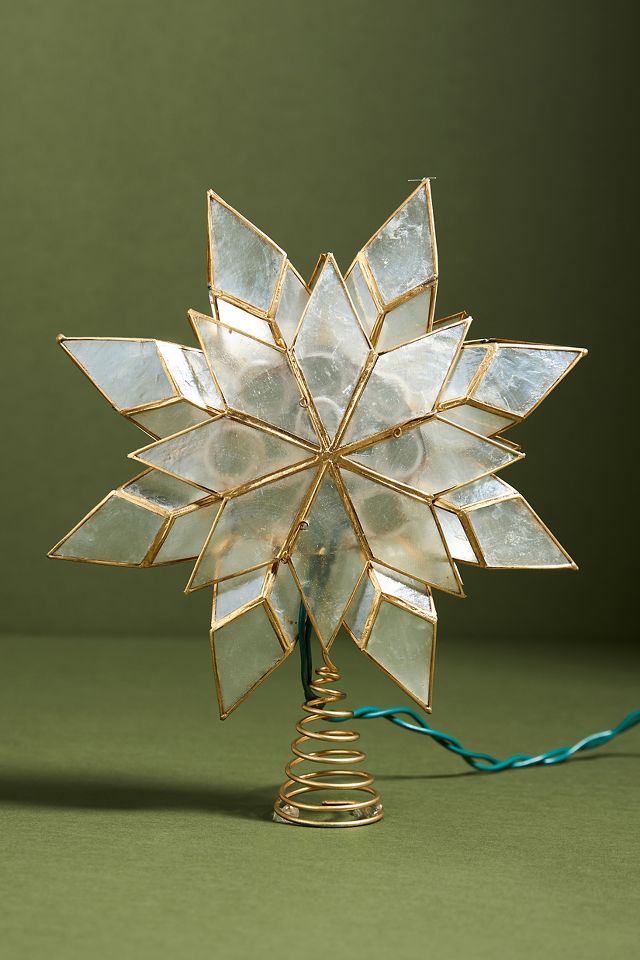 Illuminated Capiz Star Tree Topper #1