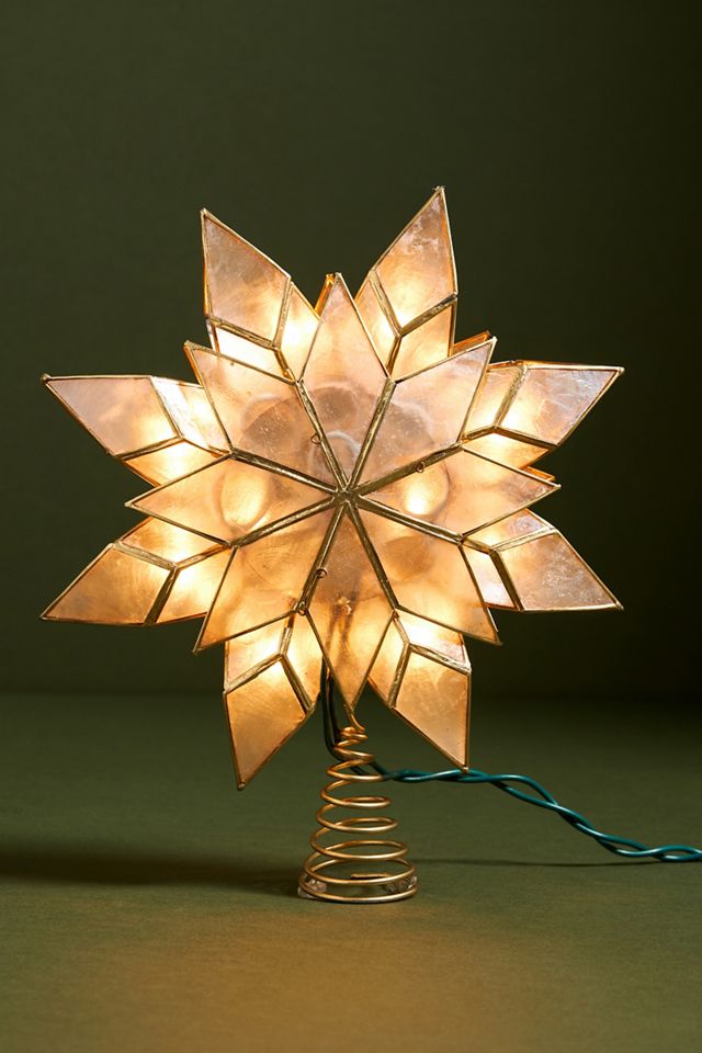 Illuminated Capiz Star Tree Topper #2