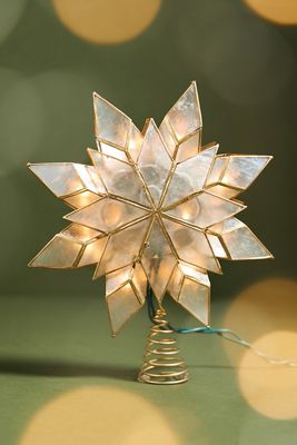 Illuminated Capiz Star Tree Topper