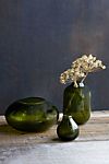 Bubbled Green Glass Vase