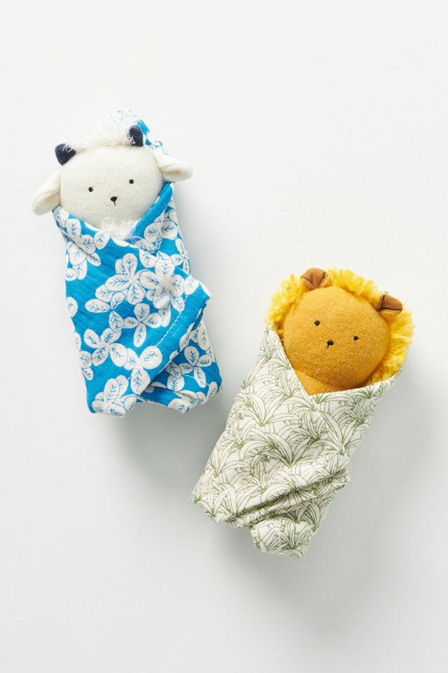Lion Rattle and Burp Cloth Set #2