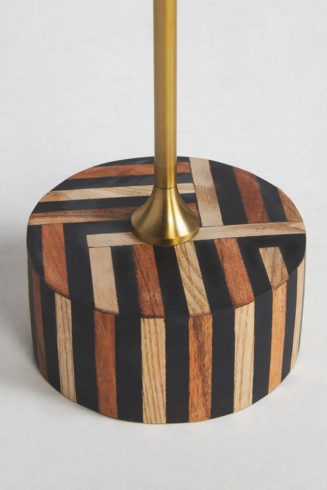 Optical Wood Inlay End Table #2