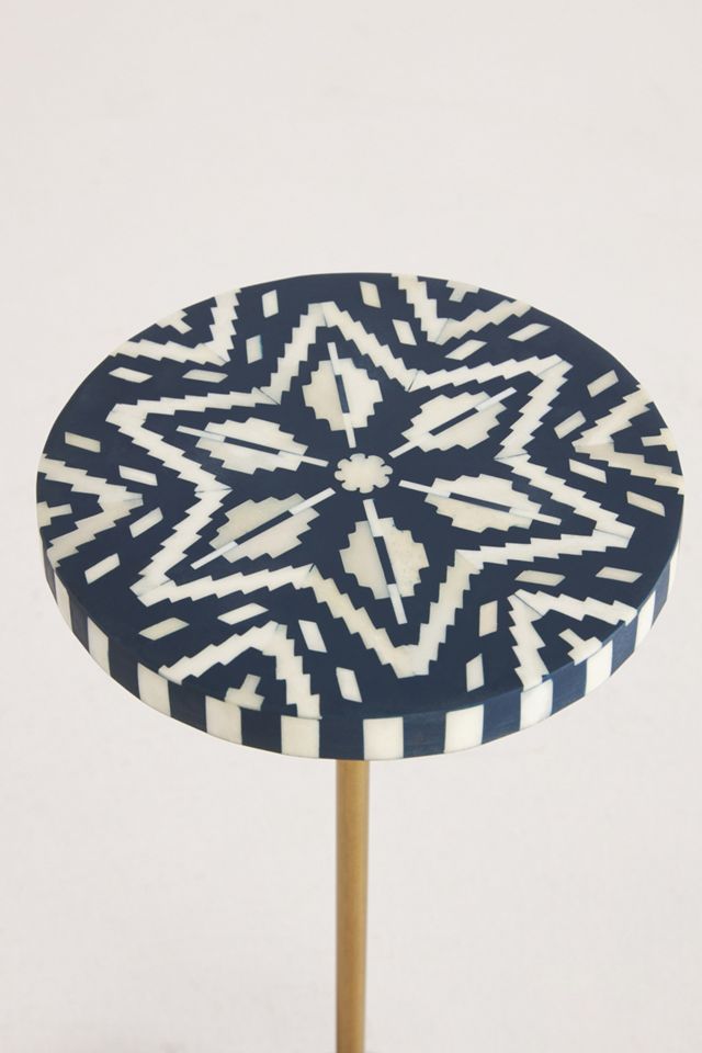 Ikat Inlay End Table #1