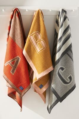 Faribault Monogram Wool Blend Throw Blanket