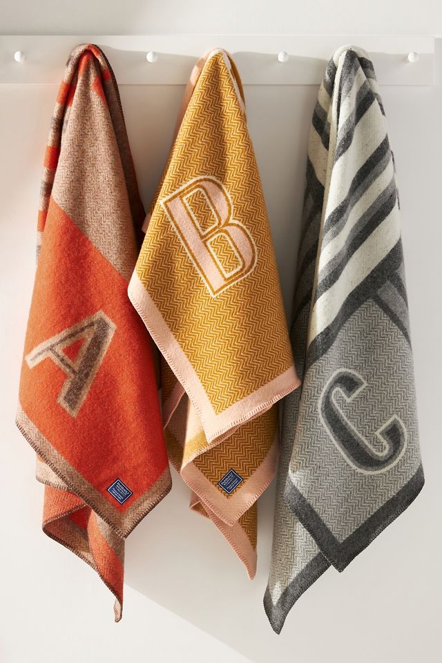 Monogrammed wool shop blanket