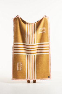 Faribault Monogram Wool Blend Throw Blanket