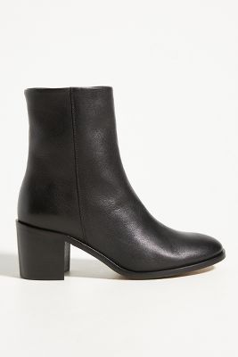 Paola Ferri By Alba Moda Leather Heeled Ankle Boots In Black