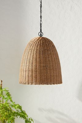 Anthropologie Beehive Indoor/outdoor Pendant In Beige