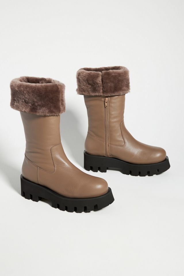 Paloma Barcelo Luca Shearling Boots | Anthropologie