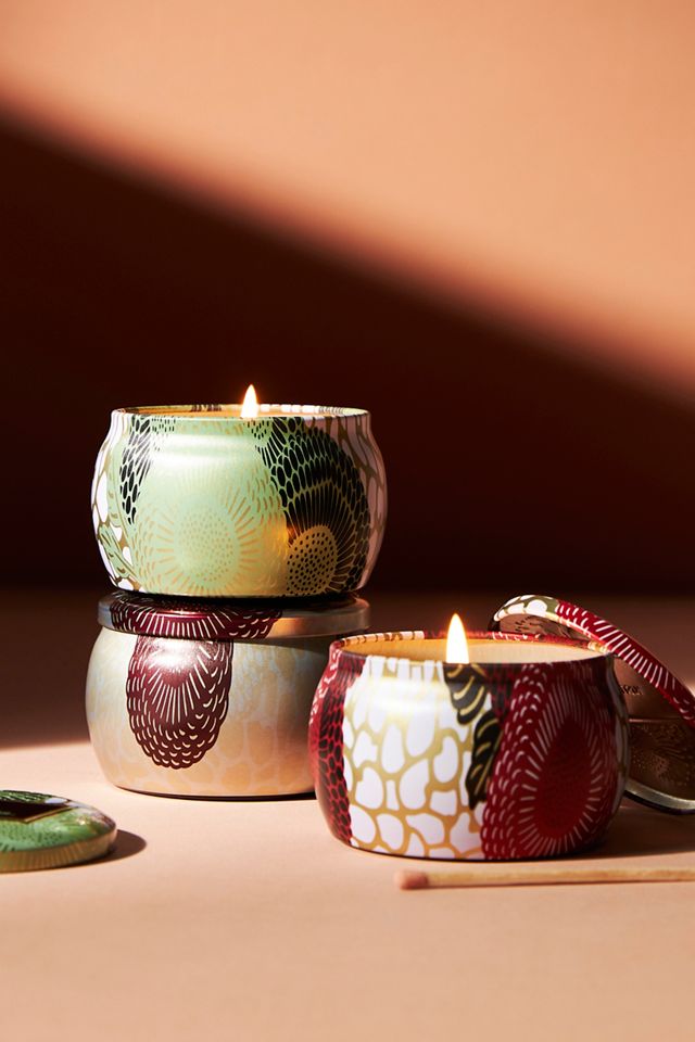 Voluspa Holiday Mini Tin Candles, Set of 3